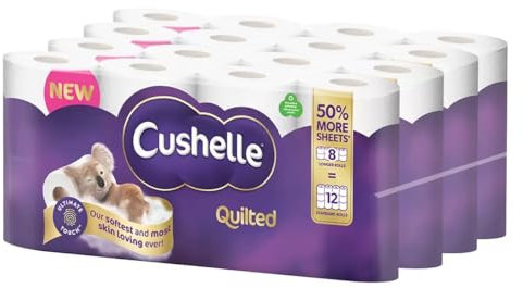 Sold by Pearl Trading Cushelle Quilted 3-Ply Toilet Rolls, 32 Pack - 4 x 8 Pack