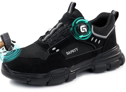 GUSAYEX Steel Toe Cap Trainers Mens Breathable Work Safety Shoes