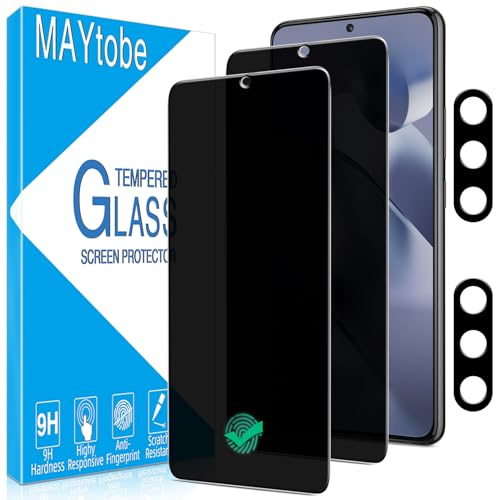 MAYtobe for Samsung Galaxy S22 5G Privacy Screen Protector 2+2 Pack | With Camera Lens Protector, Anti Spy 9H Tempered Glass, Supports Fingerprint ID, Ultra Resistant, Anti-Scratch, No Bubbles