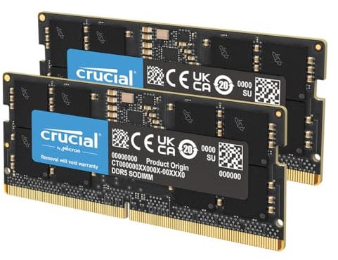 Crucial RAM DDR5 128Go Kit (2x64Go) 5600MHz SODIMM CL46, Mémoire pour Ordinateur Portable, Mini PC, Memoire Haute Performance - CT2K64G56C46S5