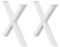vidaXL Esstischbeine X-Form 2 Stk. Weiß 90x(72-73) cm Stahl, Tischbein, Tischbein Metall, Esstischbein, Möbelbein, Schreibtischbein