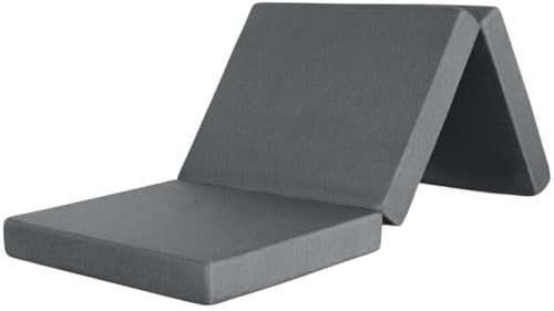 HOMEDI - Premium-klappmatratze 120x195x10 cm - ECO-Schaum, Grau waschbarer Bezug mit Griff - Ideal für Camper, Wohnwagen und Gäste - Öko-Tex Zertifiziert