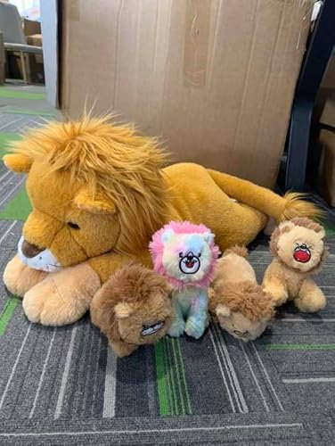 MorisMos 5 stücke Löwe Kuscheltier XXL Set, 60cm lang riesen Löwe Kuscheltier mit 4 Babys im Bauch, Groß Löwe Plüschtier Stofftier lionteddy Geschenk für Kinder