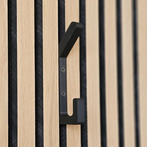 Super Strong L-Shape Hooks for Acoustic Panels | 3D Printed | Screws Included | Black Color | Suitable for Panels with Slat Width 12, 13, 14, 15, 16, 17mm (12mm)