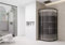 Quadrant Shower Enclosure Black Screen Print Walk in 900mm Cubicle Sliding Door Entry (900mm x 900mm Shower Enclosure)