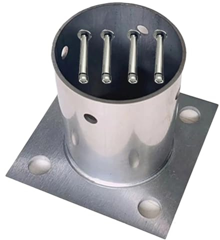 Pfostenträger Aufschraubhülse 60MM Runder Pfosten-Oberflächenmontagesockel, Pfostenanker-Basishalterung Für Garten/Terrasse/Holzdeck, Handlauf-Geländer-Briefkasten-Säulenhalterung, 3MM Dick(1pc)