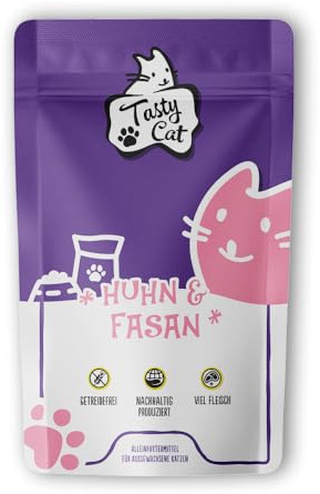 Tasty Cat Nassfutter für Katzen Huhn & Fasan 12 x 125g. | getreidefrei | zuckerfrei