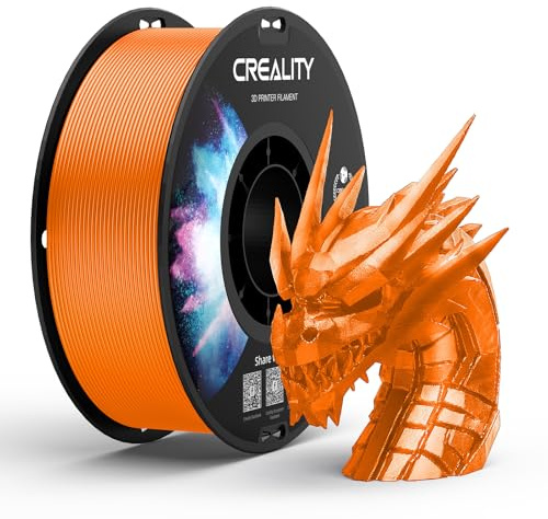 Creality PETG Filament 1,75 3D-Druckerfilament:Hervorragende Zähigkeit, Hohe Präzision, Maßgenauigkeit +/- 0,02 mm, 1kg-Spule (2,2 lbs), Passend für Die Meisten FDM-3D-Drucker,Orange