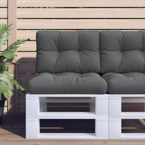 Teenpull Palettenkissen 2-TLG. Anthrazit, wasserabweisend, bequemes Set für Outdoor-Möbel, Sofa, Garten, Terrasse