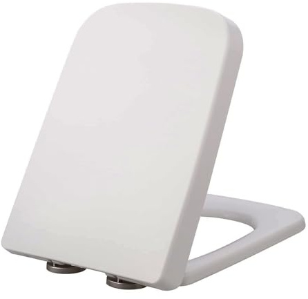 Giural WC Sitz Eckig, Toilettendeckel Mit Absenkautomatik Rechteckig, Passend Für Square Toilet, Klodeckel Abnehmbar Quadratisch- Toilettensitz Viereckig, Klobrille Robust Rechteckige,35.5 * 45cm