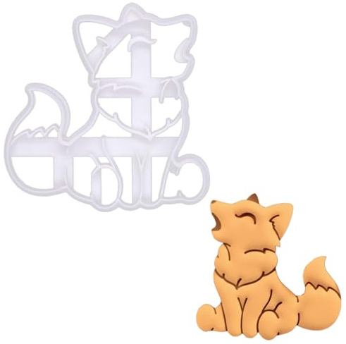 BAKERLOGY Emporte-pièce Renard Mignon Hurlant – Découpeur de Biscuit Animal de la Forêt pour Gâteaux de Conte de Fées, Baby Shower, Gâteaux Ludiques et Décoration sur la Faune