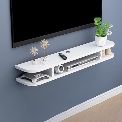 Wandmontierter TV-Regalständer - Moderne schwebende Medienkonsole für 30-65 Zoll Fernseher Stilvoller schmaler Aufbewahrungsschrank für Wohnzimmer Platzsparendes Design Elegante Wohnwand
