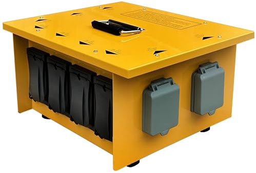 Power Distribution Box Temporary Distribution Box 50 Amp/30Amp 125/250V, Waterproof IP67 with Multiple GFCI Outlets, L14-30P and SS2-50P Inlet, for Industrial and Commercial Use