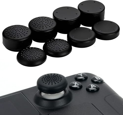 Thumbstick Grip Kappen Stick Aufsätze Analogstick für Swith Pro Controller,für Xbox Series X&S,für PS5,für PS4,für Xbox One,für Xbox One X/S(Erhabene Punkte&Nieten,Schwarz)