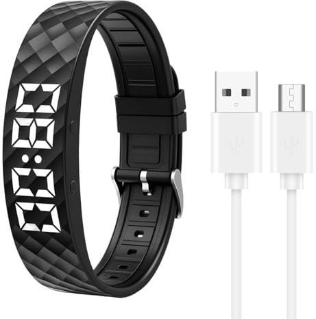 Vibrationswecker Armband Leiser Wecker mit starker Vibration für Tiefschläfer, Smartes Vibrationsarmband mit 8 Alarmen, Schlafphasenwecker & Schlaftracker USB Aufladbar Wasserdicht, für Partner ältere
