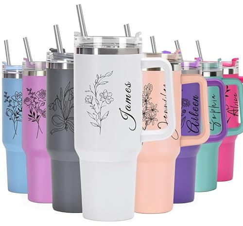 Mocessory Tumbler Personalizzato da 40oz con Cannuccia e Manico