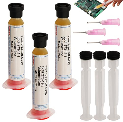 TRMPLX 3 Pezzi Flussante per Saldatura a Stagno No-Clean – YF-RMA-223, 10ml/Pe, Senza Piombo a Base di Rosin, per Riparazione Elettronica di Telefoni, BGA, SMD, PCB – Per Tecnici e Hobbisti