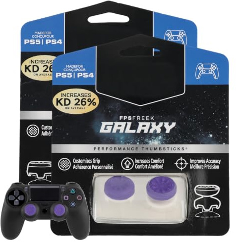 2 Paar Thumbstick-Kappen für PS4 und PS5 Controller, 1 High-Profile & 1 Mid-Profile konkav, Rutschfester Griff, mehr Präzision und Komfort beim kompetitiven Gaming
