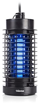 Tristar IV-3704 Mata insectos con alcance de 20 m² y bandeja colectora, rejilla de alto voltaje 800-1000 V, potencia tubo UV 4 W, cepillo de limpieza, dimensiones: 10,5 x 10,5 x 23,5 cm, 4 W