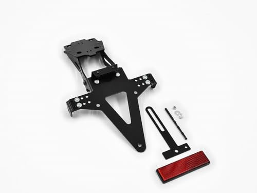 ZIEGER 10002312 Kennzeichenhalter Kennzeichenträger Nummernschild Halter Halteplatte (inkl. Kennzeichenbeleuchtung und Rückstrahler) Umbau Streetfighter Standard komplett