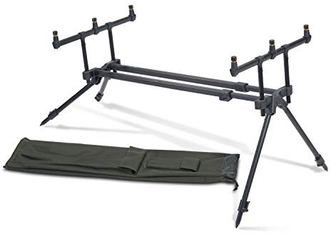 Sänger Top Tackle Systems Anaconda Magist Rod Pod (inkl. 2 x 3er Buzzer Bar) - Schwarz - Fliege - Nylon - Rutenhalter - Fischereiangel