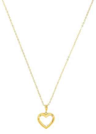 Amor Kette mit Anhänger Damen Halsschmuck, 45 cm, Gold, Herz, Kommt in Schmuck Geschenk Box, 2020019