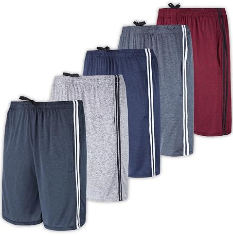 Real Essentials Men's Gym Tennis Shorts, Set C, S