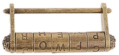 Vintage Antique anglais mots mot de passe Cadenas Serrure Clé/Pour Valise et boîte tourner le code