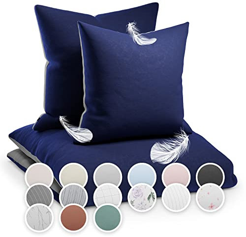 sleepwise Bettwäsche 200x200 Winter Bettwäsche 3tlg - ÖKO-TEX, Traumhaft Weich, Atmungsaktiv, Bügelfrei & Knitterfrei, Bettbezug Set aus weicher Mikrofaser mit 2X 80x80 cm Kissenbezüge, Blau/ Grau