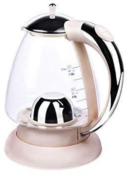 Electric Glass Kettle - 1.35 Liter Blue Led Illuminated Portable Office Auto Power Off Stainless Steel Quick Boil Tea Jug Kettle Pink