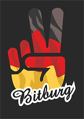INDIGOS UG - Aufkleber - Autoaufkleber - Sticker - Deutschland - Stadt Bitburg - ca. 10x8cm - Victory - Sieg - Heckscheibe, Kofferraum, Laptop, Fussball, Sport, Schule, Tuning
