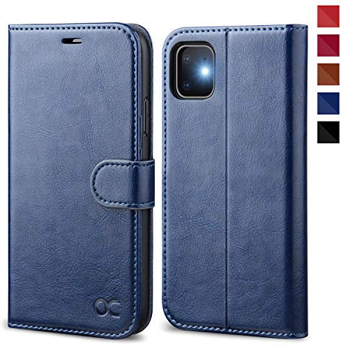 OCASE iPhone 11 Hülle Handyhülle [Premium Leder] [Standfunktion] [Kartenfach] [Magnetverschluss] Tasche Flip Case Cover Etui Schutzhülle lederhülle klapphülle für iPhone 11 Blau