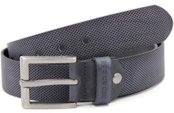 Red Bridge Herren Gürtel Echtleder Ledergürtel Leather Belt Scratched Honeycomb Navy Blue 100