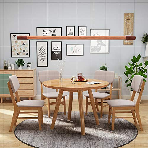 LED Moderner Pendellampe Holzleuchter Dimmbar Mit Fernbedienung 20W Esstisch Hängeleuchte Höhenverstellbare Esszimmer Schlafzimmer Beleuchtung Kronleuchter Energiesparlampe Pendelleuchte Deckenlampe