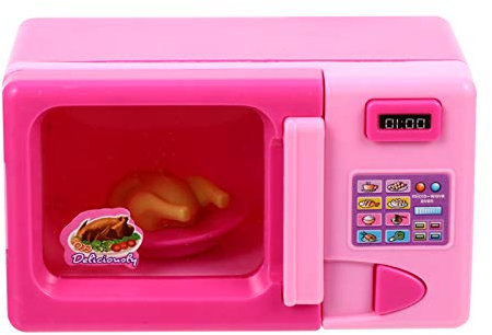 Tomaibaby Jouet pour enfants - Mini vaisselle - Modèle enfant - Micro-ondes - Jouet - Décoration de maison de poupée - Mini accessoire (rose)
