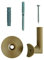 Metakreon Handlaufhalter - Set für runde Holzhandläufe - 5 Stück - Weiß Buche/Braun - inkl. Wandscheiben, Schrauben, Dübeln - Handlaufträger - Halterung für Handlauf (Buche)