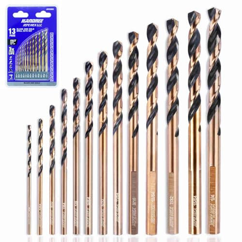 JEFE HEX 13-Piece Drill Bit Set, 1/16,5/64,3/32, Anti-Walking 135° Split Tip, Perfect for Steel/Aluminum/Zinc Alloy/Cast Iron/Copper/Wood/Plastic. Ideal for DIY Projects and Home Maintenance.