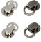 20 Set flache Nieten mit D-Ring und Schrauben drehbarer Kugelpfostenkopf-Knöpfe für DIY Leder Gürtel Kragen Handtasche Handy Hülle (Silber und Gun Black)