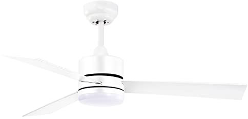 BEL AIR HOME - Ventilador de Techo Kilim - Motor DC Silencioso - Luz LED 20W 3 Temperaturas - 6 Velocidades - Mando a Distancia - Opción Reverse - Ideal Salón y Dormitorio, Blanco, Metal