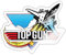 Spreadshirt Top Gun Kampfjet Logo Sticker Aufkleber, 10 x 10 cm, Weiß glänzend