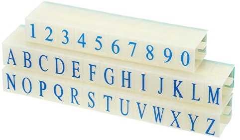 PATIKIL Abnehmbare Nummer Briefstempel Kunststoff 9+26 Ziffern 1 Ziffer 0-9 | Schriftgröße Alphabet A-Z Kombinationsset für Kartenalbum Unterricht