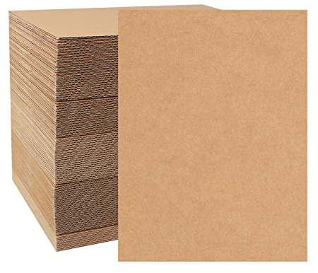Zmybcpack - Confezione da 200 fogli di cartone ondulato, 12,7 x 17,8 cm, in cartone ondulato, per imballaggio, spedizione, artigianato