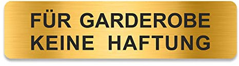 Blacked LaserTEC Leitsysteme - Acryl Schild - Eckig 4 x 16 cm - Selbstklebend - Gold gebürstet - Metall-Optik - UV beständig - Für Innen und Außen (Für Garderobe keine Haftung)
