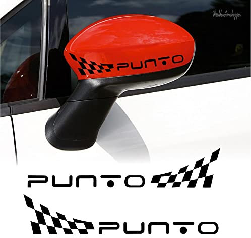 Adesivi Stickers per specchietti compatibili per Fiat Grande Punto Auto Tuning Sport (ROSSO)