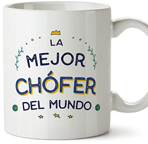 MUGFFINS Tazas para CHOFER mujer - En Español - Mejor del Mundo - 11 oz / 330 ml - Regalo original y divertido