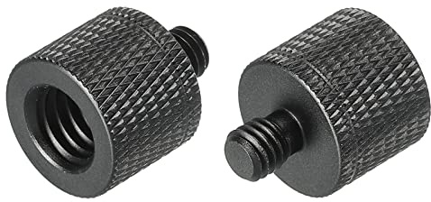 sourcing map 2 Pack Mikrofonständer Adapter 3/8 Buchse x M6 Stecker Kamera Schraube Schwarz