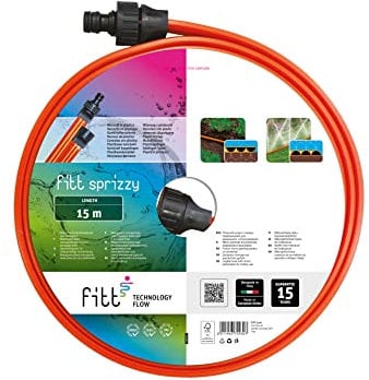 FITT SPRIZZY 15m - Manguera microperforada de Tres vías para Regar a Chorro y impregnación Superficies estrechas y largas, para Uso como Aficionados