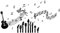 PLIGREAT Musik Gitarre Wandtattoos, Beating Note Wandtattoos, Musik Thema Vinyl Aufkleber Wandtattoos für Schlafzimmer Wohnzimmer Musik Studio Decor Musik Liebhaber Home Wandkunst Dekoration