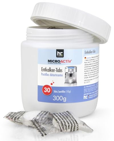 MICROACTIV 30 Entkalker Tabs - Entkalkungstabletten Kaffeevollautomat, Wasserfilter, Spülmaschinen & mehr - Geeignet für alle Marken (300g)