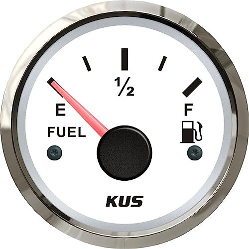 Harpra K*US Fuel Level Gauge Boat Marine Fuel Tank Level Indicator 52mm 240-33 ohms (White)